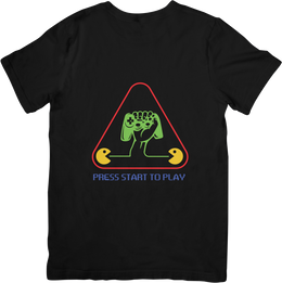 BATR Short Sleeve Black T-Shirt Printed X  Game Mode