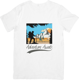 BATR Short Sleeve White T-Shirt Printed X  Adventure Awaits