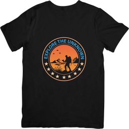 BATR Short Sleeve Black T-Shirt Printed X  Explore the Unknown