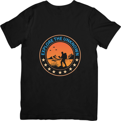 BATR Short Sleeve Black T-Shirt Printed X  Explore the Unknown