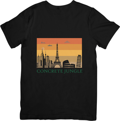BATR Short Sleeve Black T-Shirt Printed X  Concrete Jungle