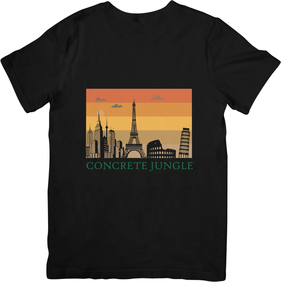 BATR Short Sleeve Black T-Shirt Printed X  Concrete Jungle