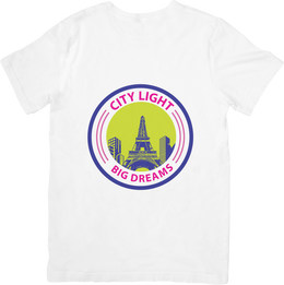 BATR Short Sleeve White T-Shirt Printed X  City Lights Big Dreams