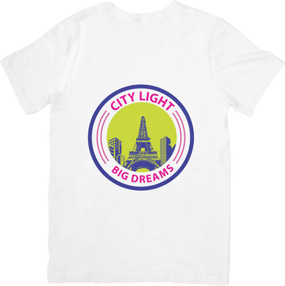 BATR Short Sleeve White T-Shirt Printed X  City Lights Big Dreams