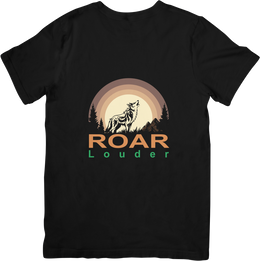 BATR Short Sleeve Black T-Shirt Printed X  Roar Louder