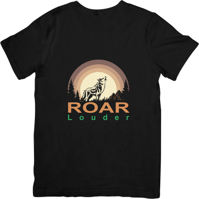 BATR Short Sleeve Black T-Shirt Printed X  Roar Louder