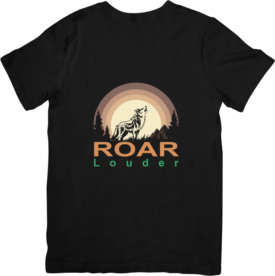 BATR Short Sleeve Black T-Shirt Printed X  Roar Louder