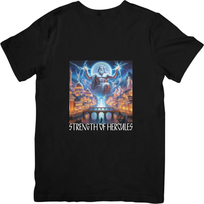 BATR Short Sleeve Black T-Shirt Printed X  Strength of Hercules