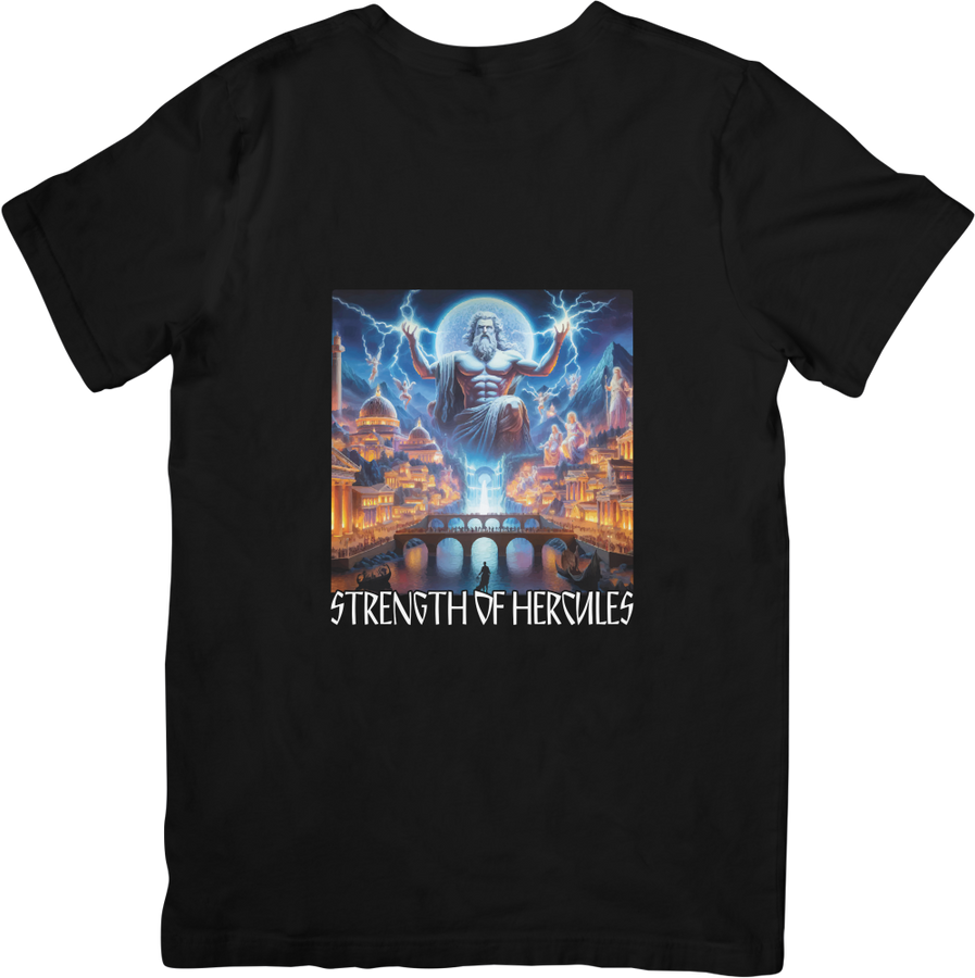 BATR Short Sleeve Black T-Shirt Printed X  Strength of Hercules