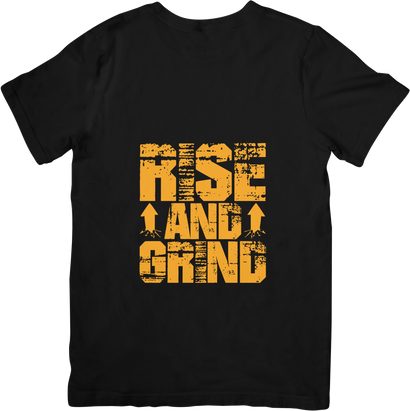 BATR Short Sleeve Black T-Shirt Typography X  Rise and Grind
