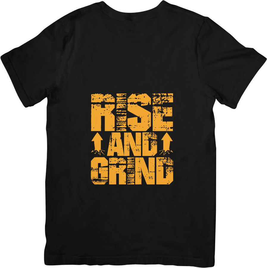 BATR Short Sleeve Black T-Shirt Typography X  Rise and Grind