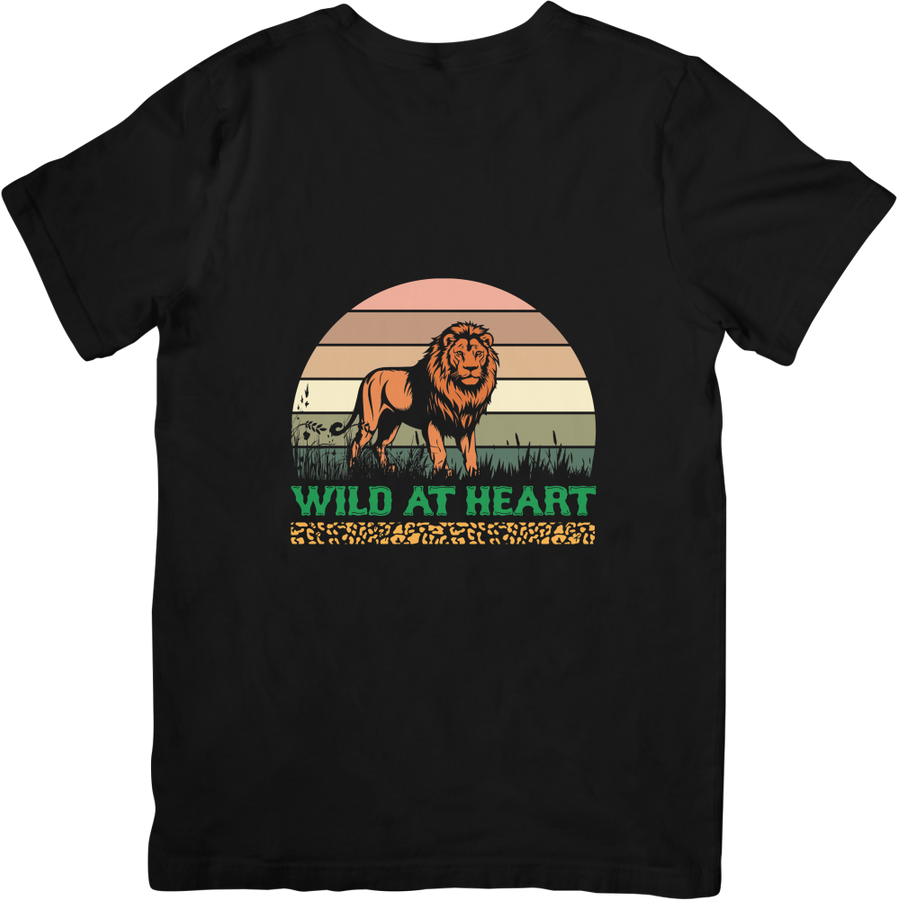 BATR Short Sleeve Black T-Shirt Printed X  Lion Wild at Heart