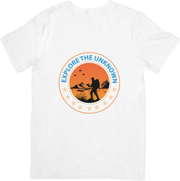 BATR Short Sleeve White T-Shirt Printed X  Explore the Unknown