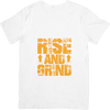 BATR Short Sleeve White T-Shirt Typography X  Rise and Grind