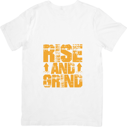 BATR Short Sleeve White T-Shirt Typography X  Rise and Grind