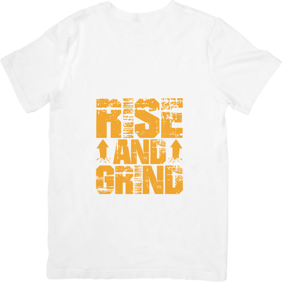 BATR Short Sleeve White T-Shirt Typography X  Rise and Grind