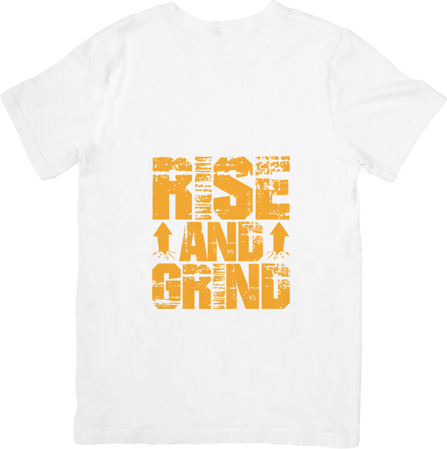BATR Short Sleeve White T-Shirt Typography X  Rise and Grind