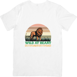 BATR Short Sleeve White T-shirt Printed X  Lion Wild at Heart