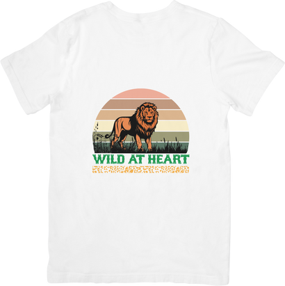 BATR Short Sleeve White T-shirt Printed X  Lion Wild at Heart