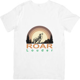 BATR Short Sleeve White T-Shirt Printed X  Roar Louder