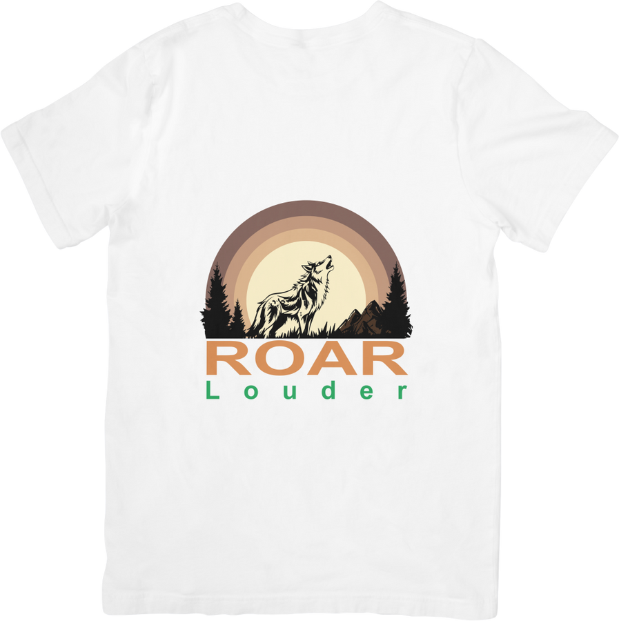 BATR Short Sleeve White T-Shirt Printed X  Roar Louder