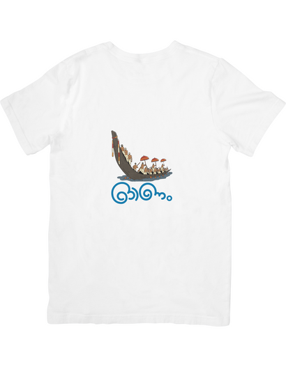 BATR Round Neck White Half Sleeve T-shirt X Onam Collection